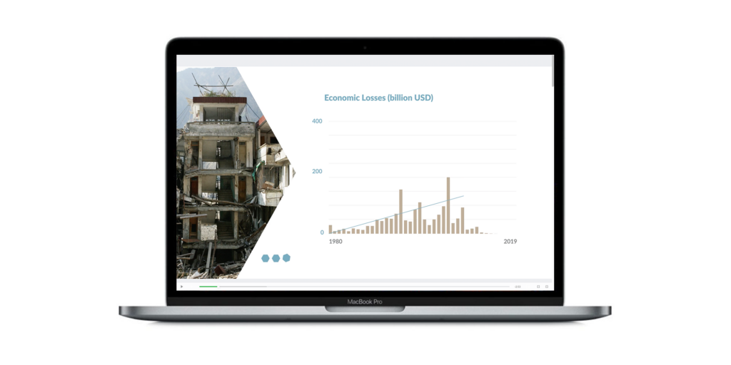 Still from an explainer video, showing an [animated] graph